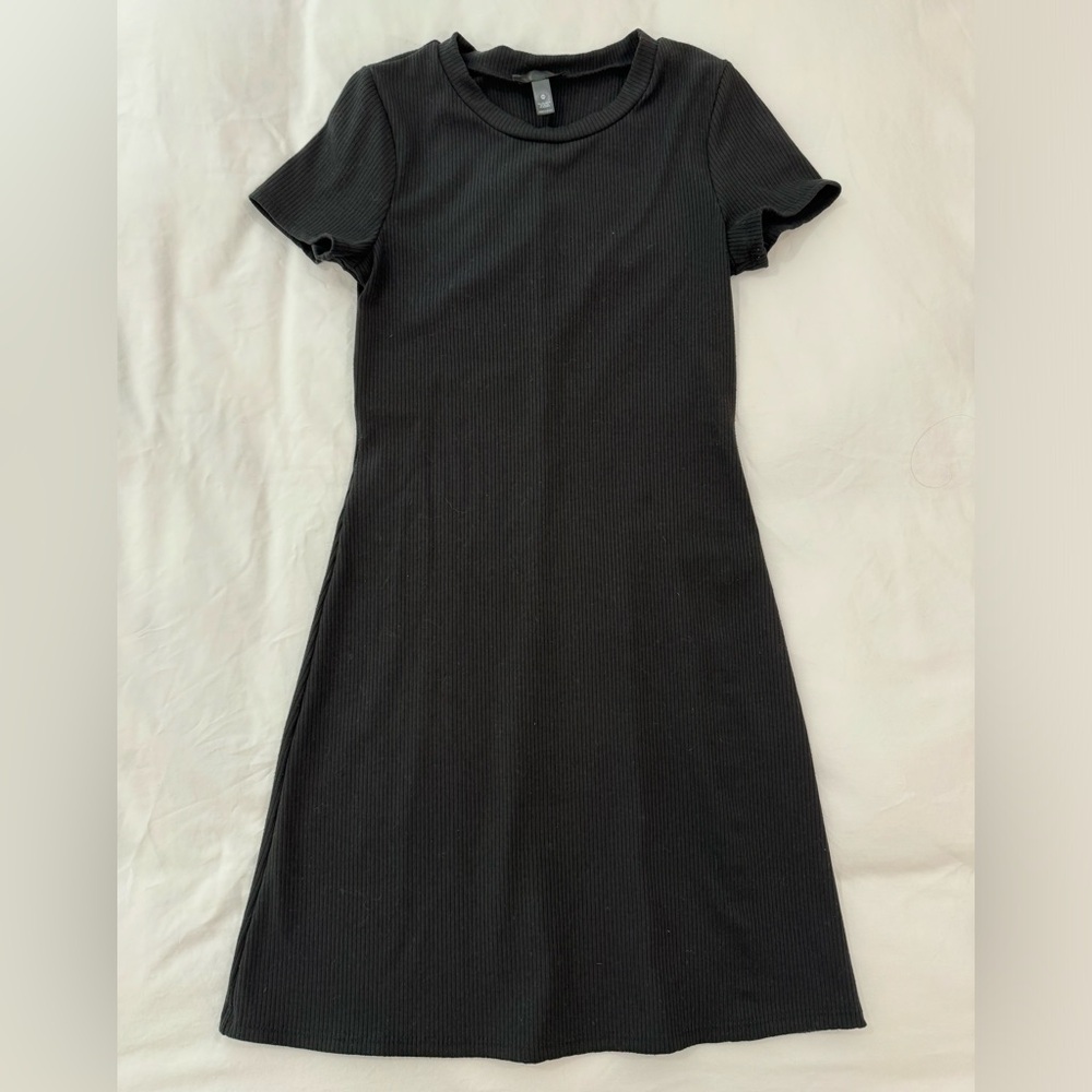 EUC Aqua Black Ribbed Mini Dress